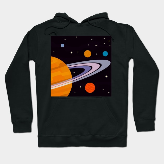 Rings of Saturn Illustration Hoodie by TheSkullArmy